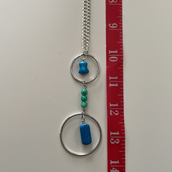 Hanging Hoop gemstone necklace - Picture 6 of 6